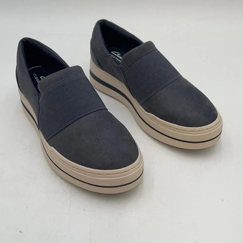 Clarks Audreigh Eve Shoes Womens Dark Blue Slip On Comfort Size 5.5